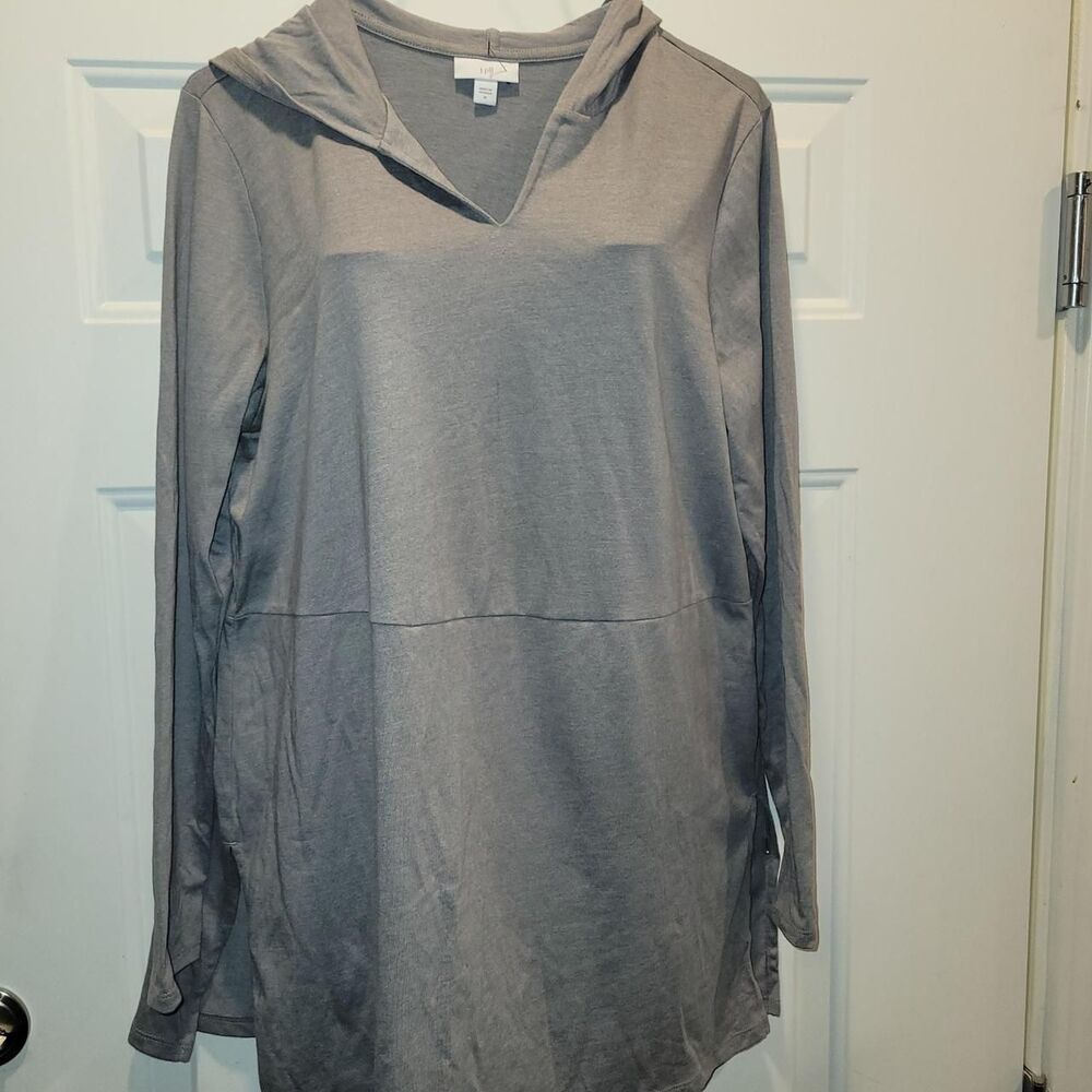 J-jill Women's Grey and Silver Shirt